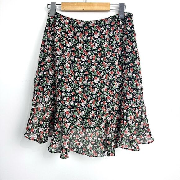 Rebecca Minkoff Alice A-line Multicolored Floral Ruffle Wrap Style Skirt Sz XS - Picture 6 of 15
